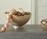 Tampa Furniture Outlet Lutz - Ashley Furniture - Maura Bowl - Bowl / Antique Gold Finish - A2000594